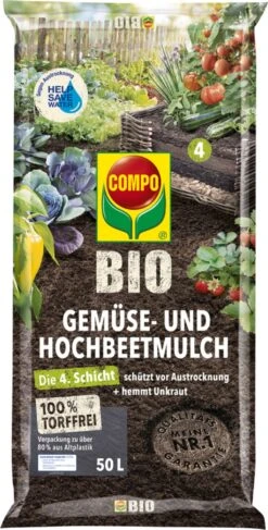Windcom Geschaft 11 Compo BIO Gemüse- Und Hochbeetmulch Torffrei, 50 L