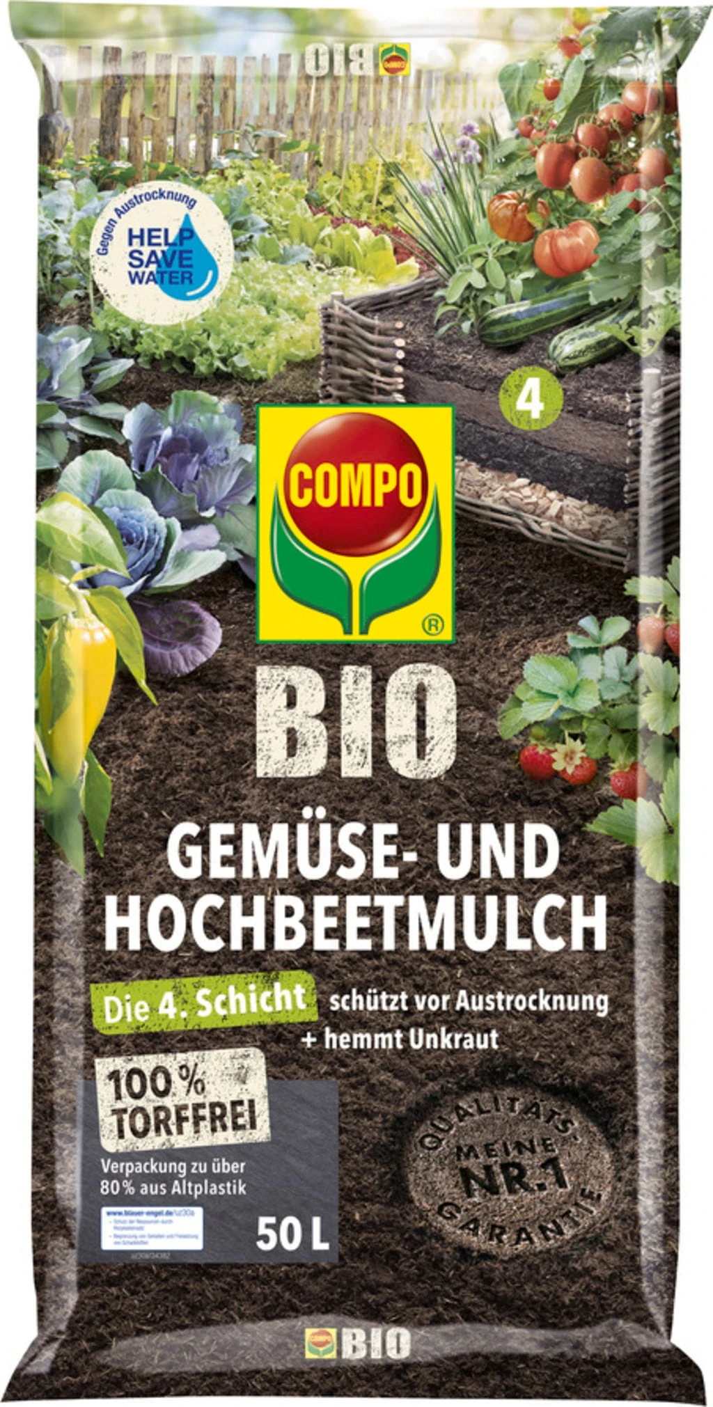 Compo BIO Gemüse- Und Hochbeetmulch Torffrei, 50 L 3 Compo BIO Gemüse- Und Hochbeetmulch Torffrei, 50 L