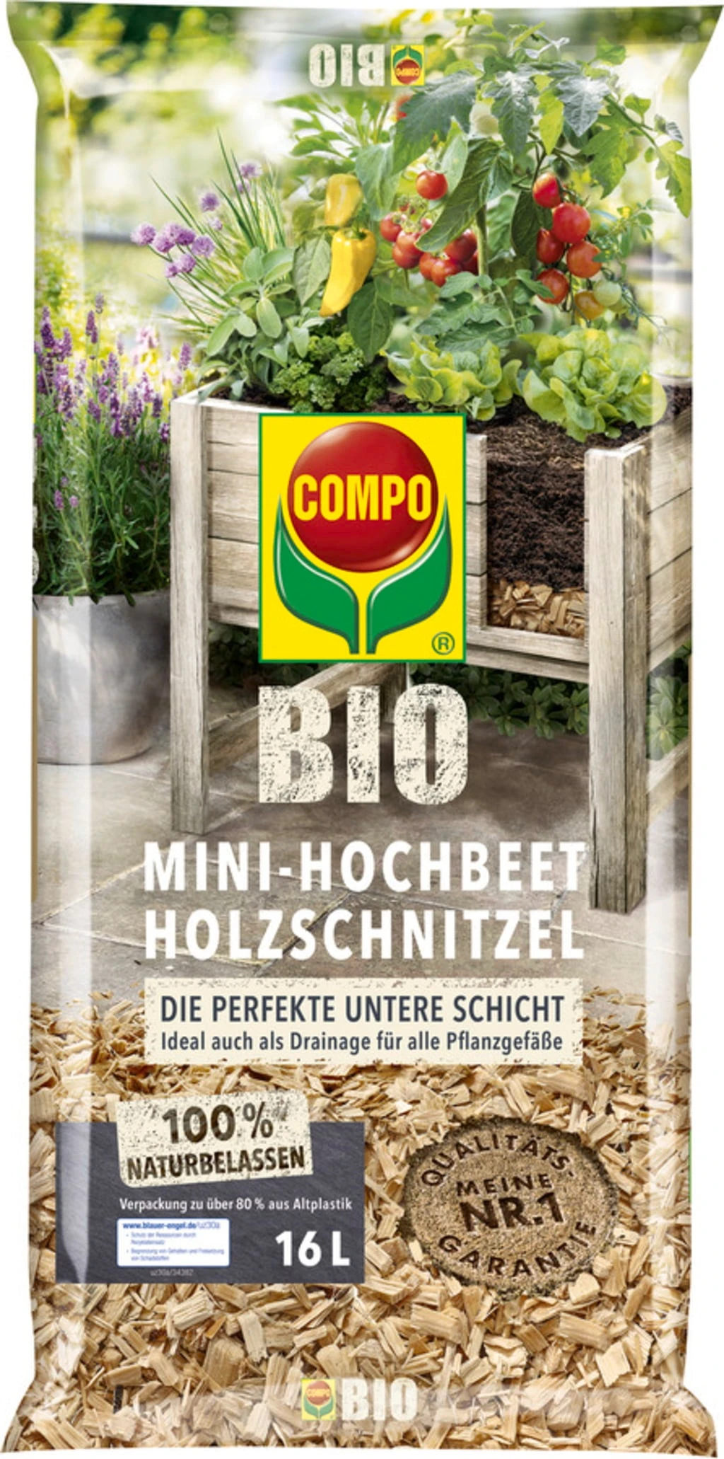 Compo BIO Holzschnitzel Für Mini-Hochbeete - 16 L 2 Compo BIO Holzschnitzel Für Mini-Hochbeete - 16 L