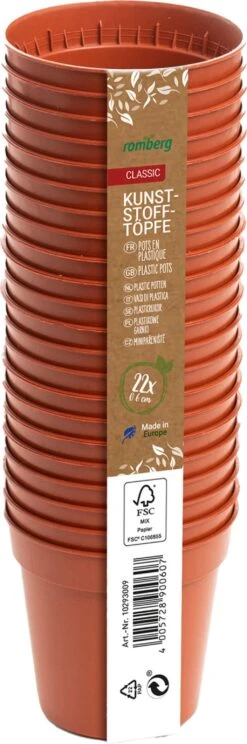 22 Kunststofftöpfe 5 Cm Rund - Terracotta