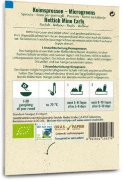 Bio Keimsprossen/Microgreens - Rettich "Mino Early" 5 Bio Keimsprossen/Microgreens - Rettich "Mino Early" -Windcom Geschaft samen maier bio keimsprossen microgreens rettich mino early 1672929 de