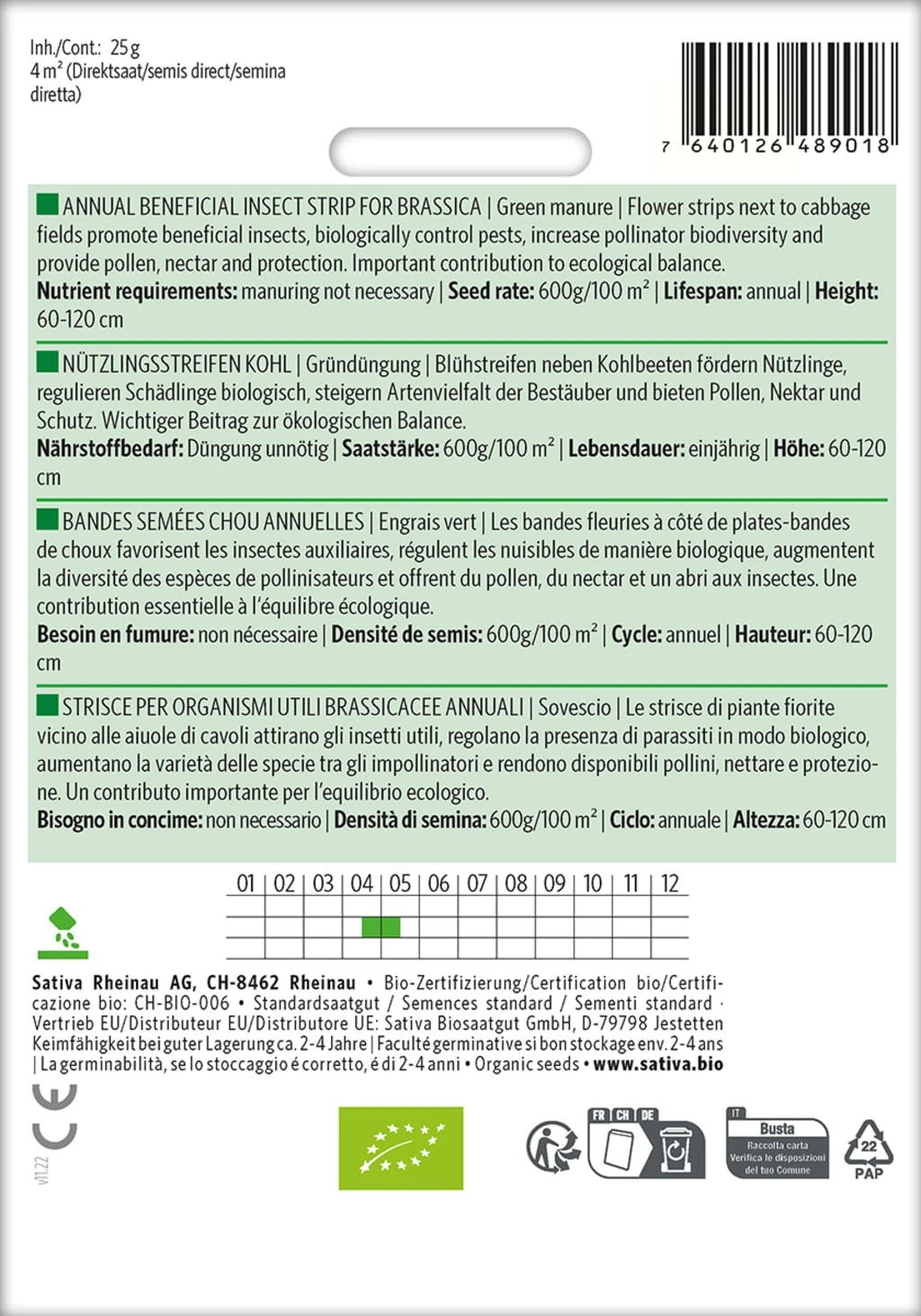 Bio Gründüngung "Nützlingsstreifen Kohl" 4 Bio Gründüngung "Nützlingsstreifen Kohl" – Bild 2
