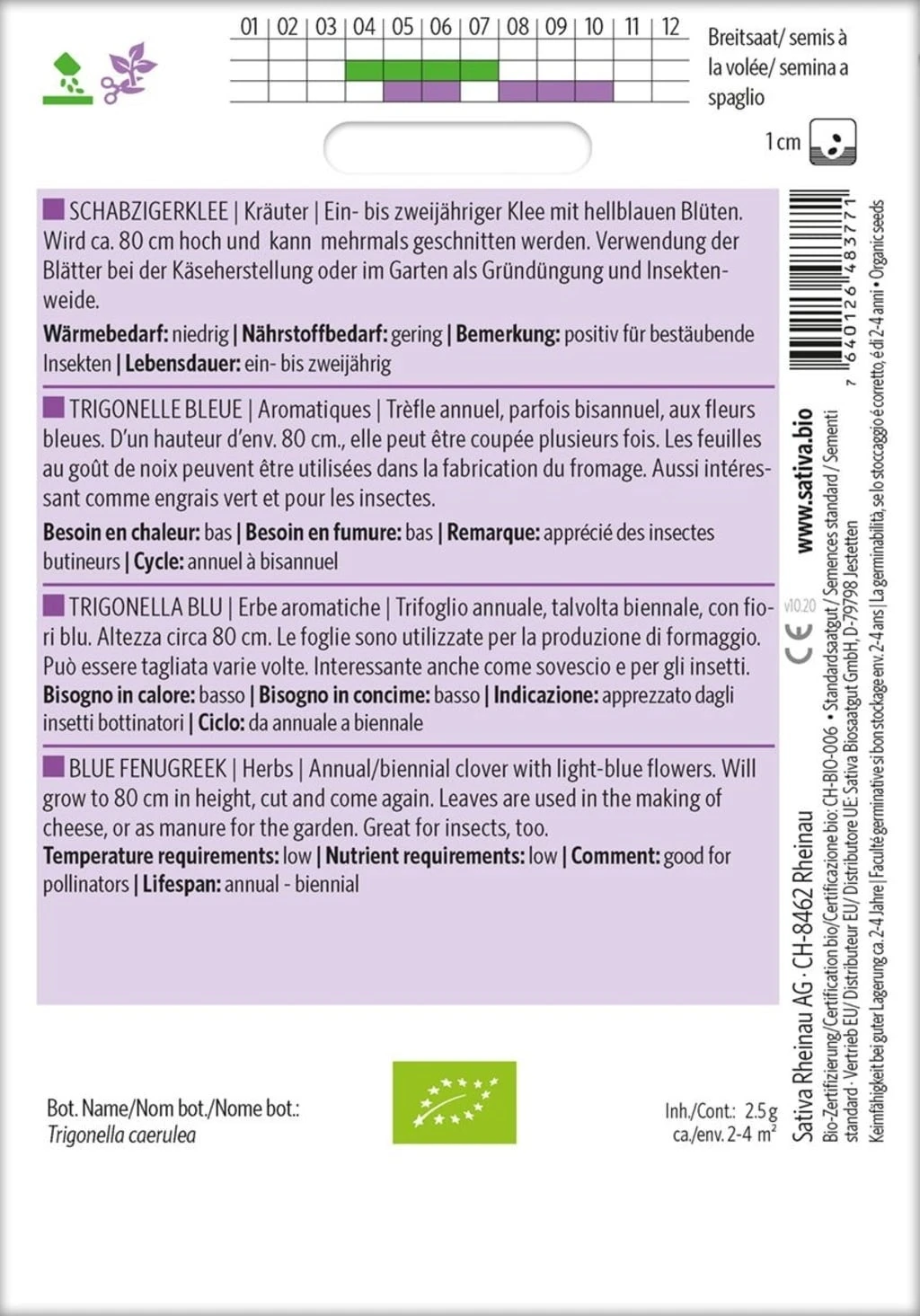 Bio Kräuter "Schabzigerklee" 4 Bio Kräuter "Schabzigerklee" – Bild 2