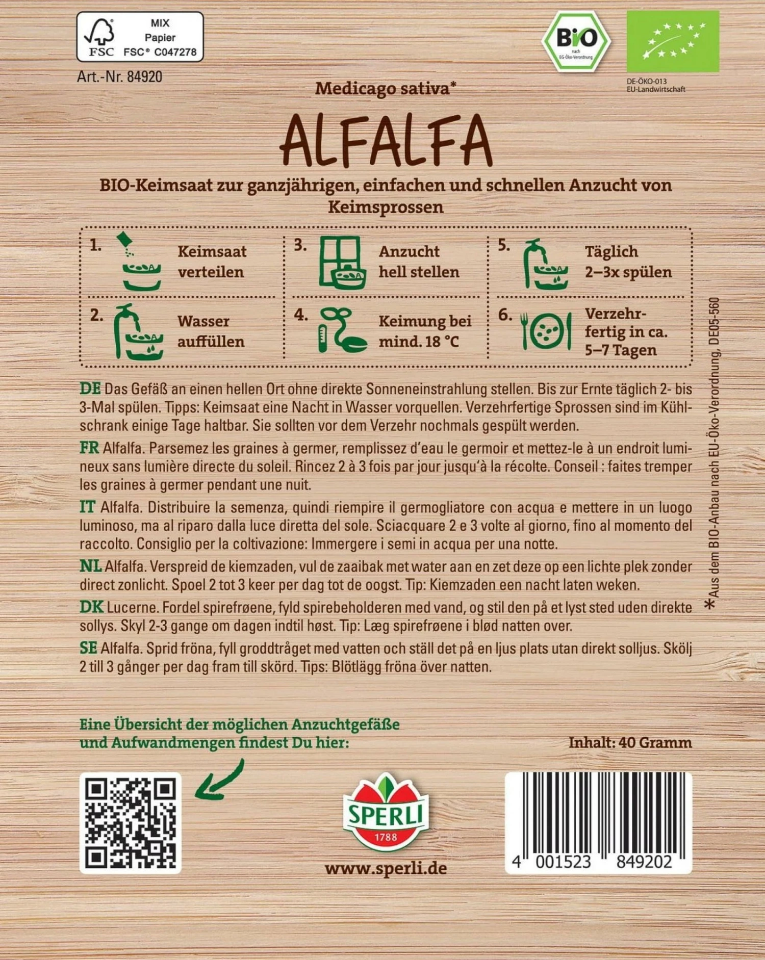 Bio Keimsprossen Alfalfa 3 Bio Keimsprossen Alfalfa