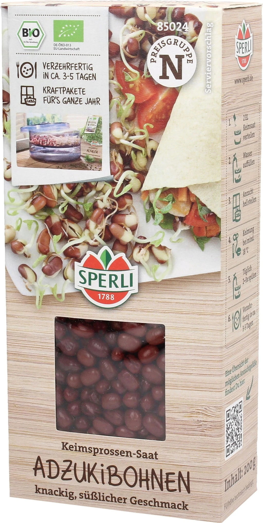 Bio Keimsprossen-Saat Adzukibohne 4 Bio Keimsprossen-Saat Adzukibohne – Bild 2