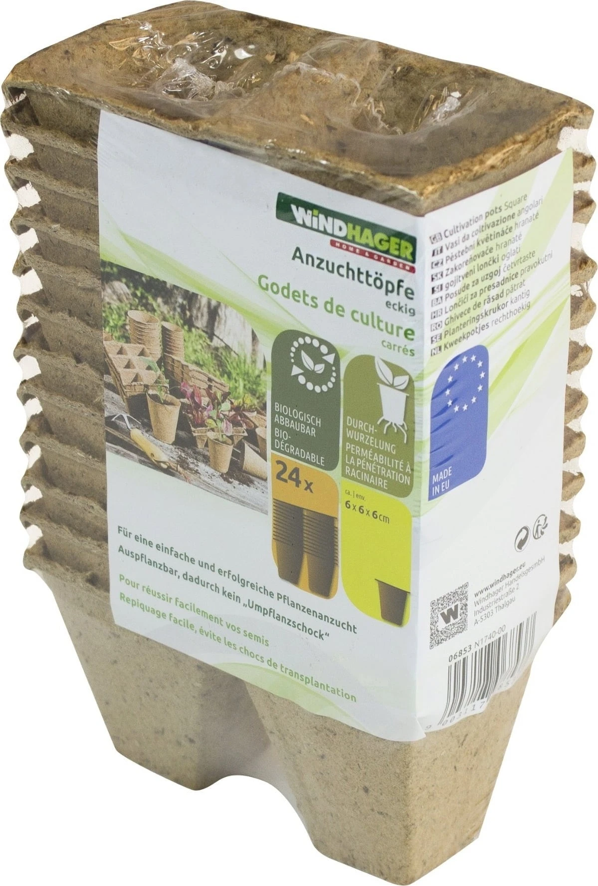 Windhager Anzucht-Töpfe 6 Cm Eckig, 6x12x6 Cm (24 Stück) 3 Windhager Anzucht-Töpfe 6 Cm Eckig, 6x12x6 Cm (24 Stück)